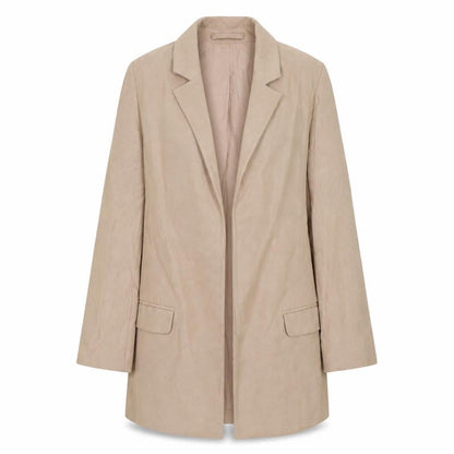 AllSaints Women Beige Viscose Classic Single-Breasted Blazer UK 8