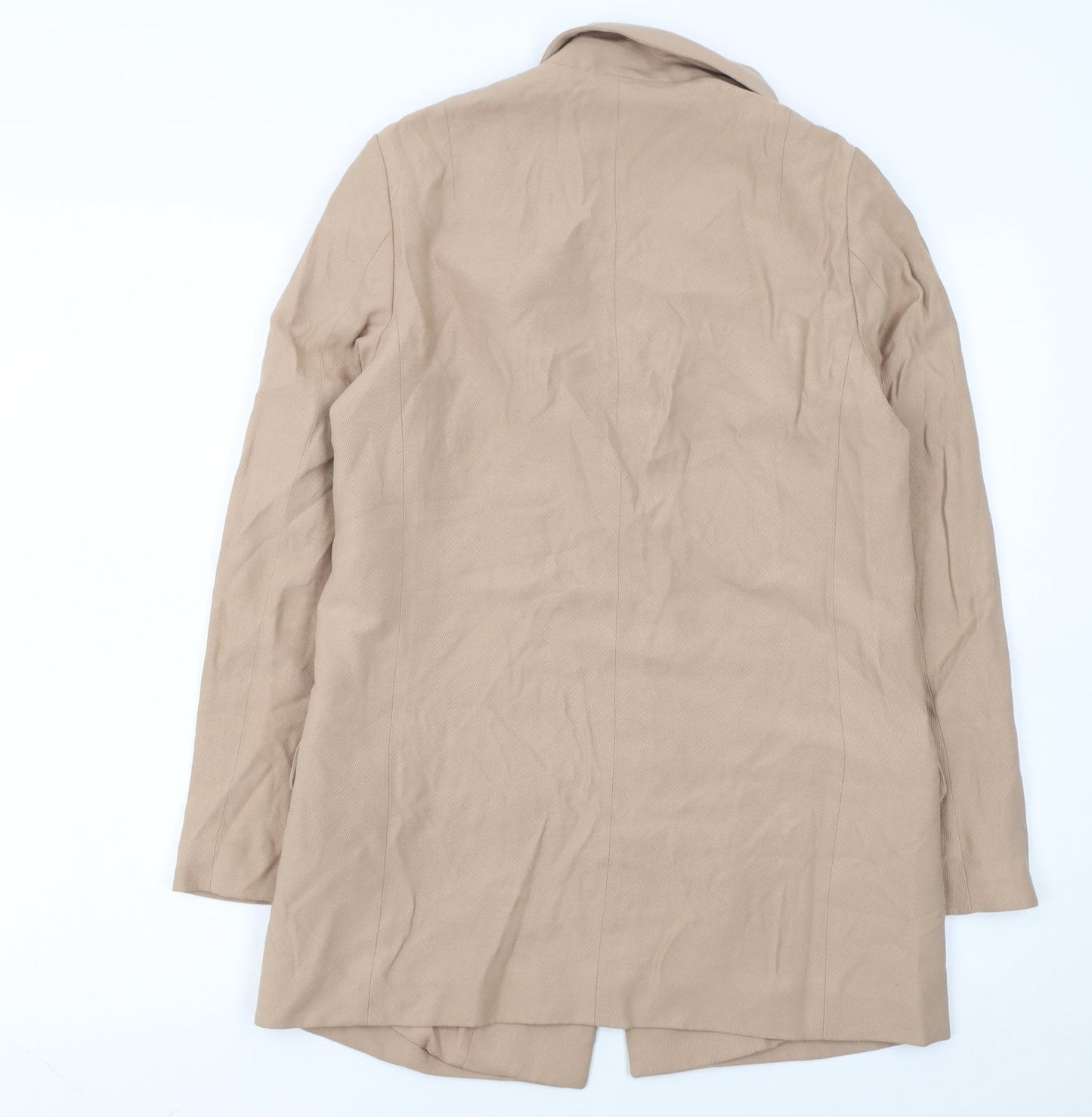 AllSaints Women Beige Viscose Classic Single-Breasted Blazer UK 8