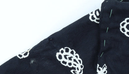Medici by Gill Harvey Women's Black Embroidered Cotton Blazer Size 10