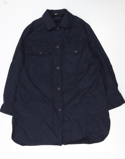 Uniqlo Women’s Blue Cotton Basic Jacket XS Casual Mid-Length