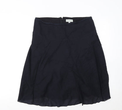Jigsaw Womens Black Silk A-Line Knee Length Skirt Size 14