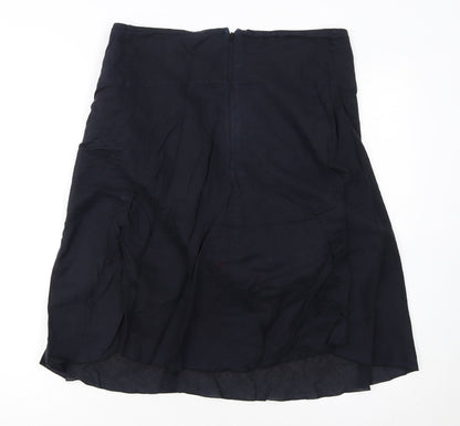 Jigsaw Womens Black Silk A-Line Knee Length Skirt Size 14