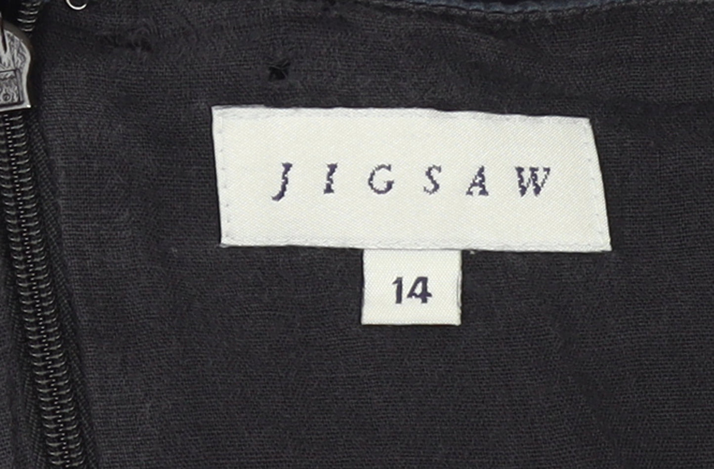 Jigsaw Womens Black Silk A-Line Knee Length Skirt Size 14