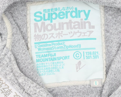 Superdry Womens Grey Full Zip Hoodie XS Mountain Storm Softshell