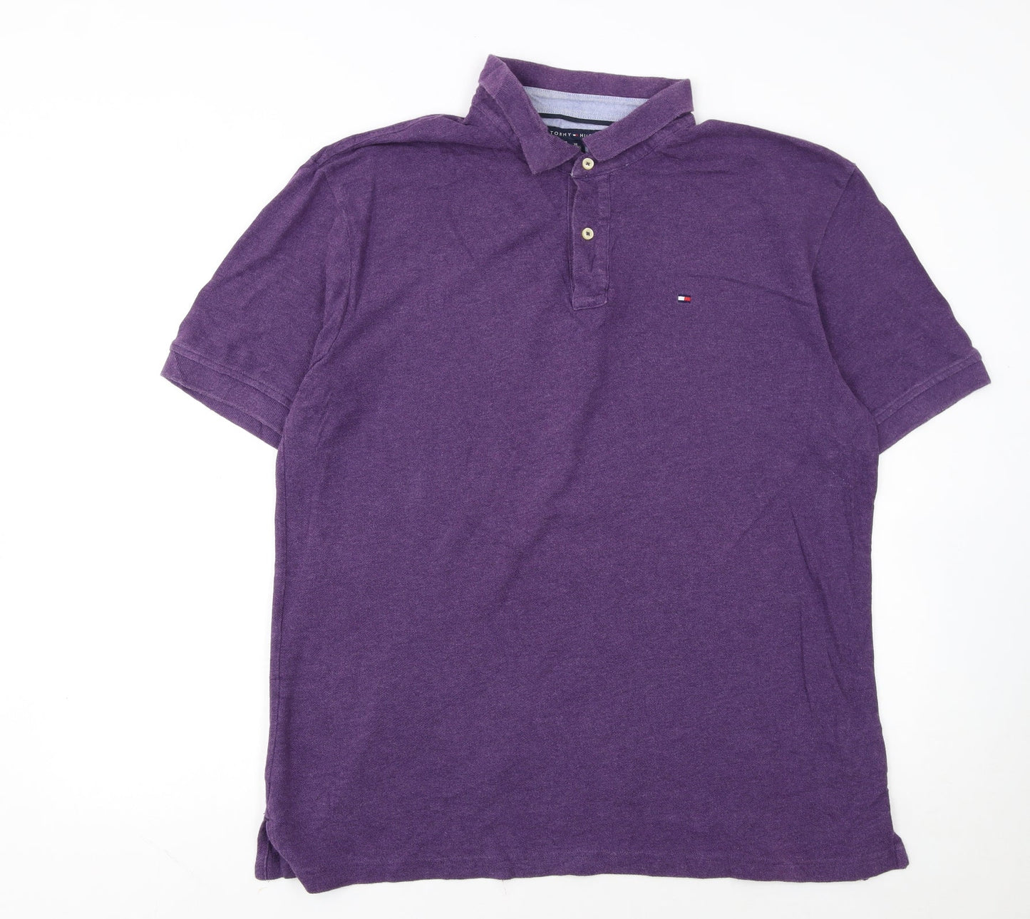 Tommy Hilfiger Men's Purple XL Custom Fit Cotton Polo Shirt
