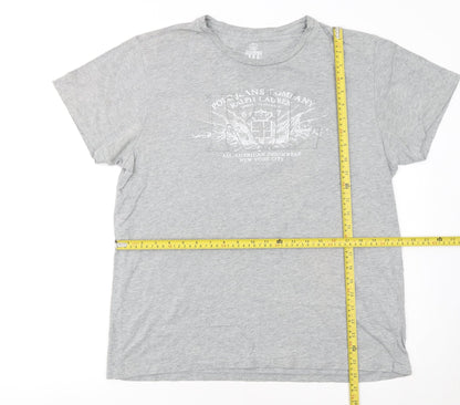 Ralph Lauren Polo Jeans Grey Graphic Cotton Men's T-Shirt Size L