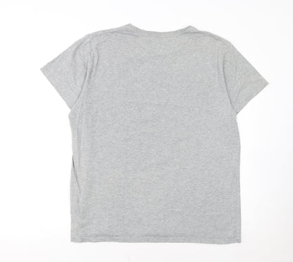 Ralph Lauren Polo Jeans Grey Graphic Cotton Men's T-Shirt Size L