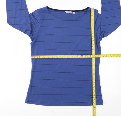 Rohan Women's Blue Striped Long Sleeve Polyester T-Shirt Size 10