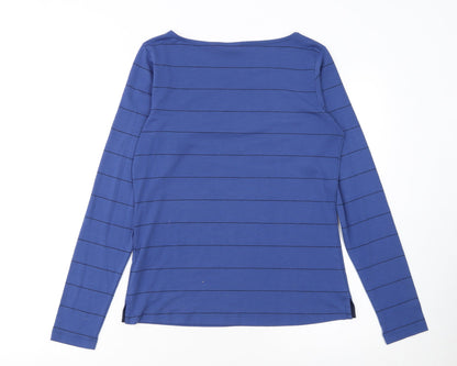 Rohan Women's Blue Striped Long Sleeve Polyester T-Shirt Size 10