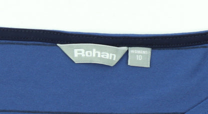 Rohan Women's Blue Striped Long Sleeve Polyester T-Shirt Size 10