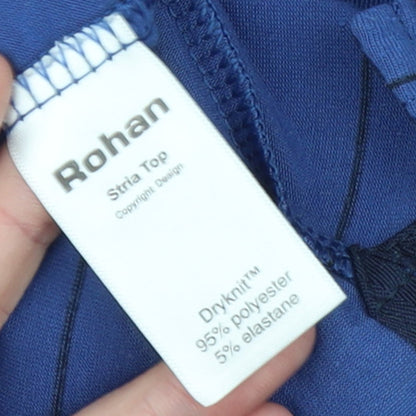 Rohan Women's Blue Striped Long Sleeve Polyester T-Shirt Size 10