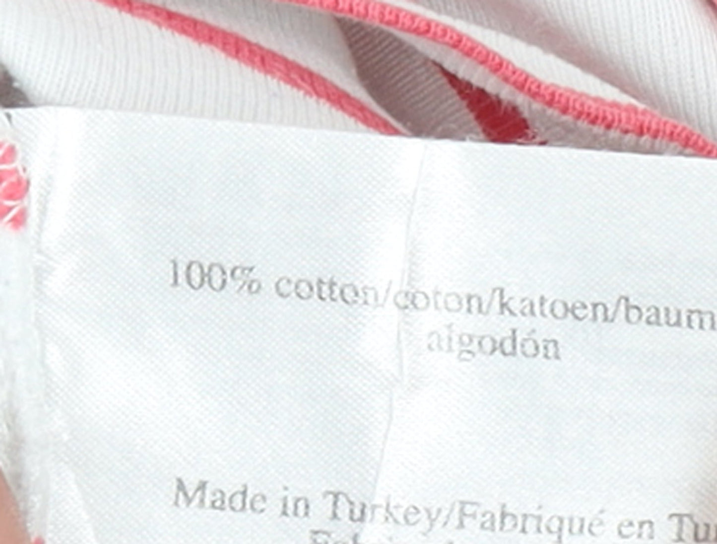 Laura Ashley Women’s White Pink Striped Cotton T-Shirt UK 14
