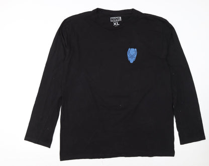 Marvel Men's Black Panther Black Long Sleeve T-Shirt XL Loot Wear Exclusive