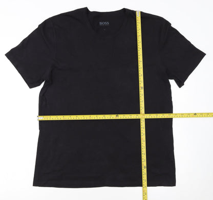Hugo Boss Men's Black Crew Neck Cotton T-Shirt Size L