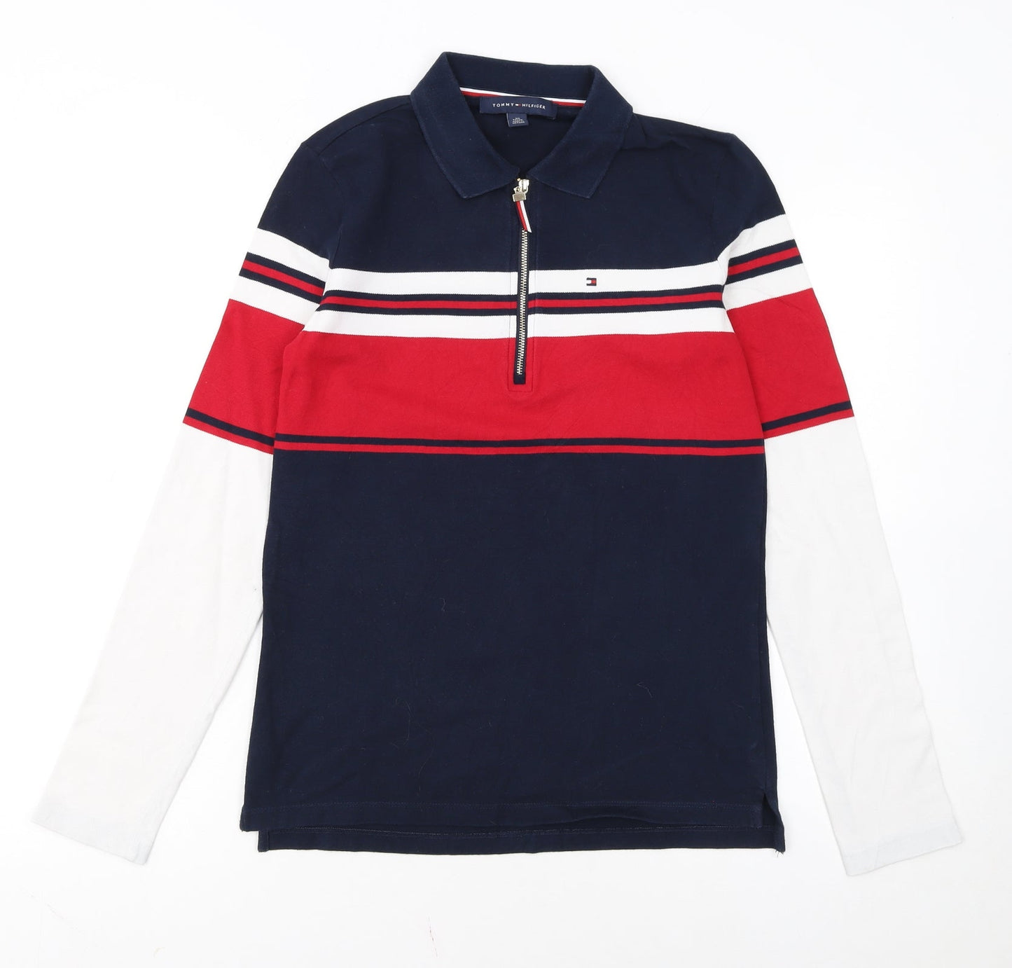 Tommy Hilfiger Men's Multicoloured Long Sleeve 1/4 Zip Polo XS