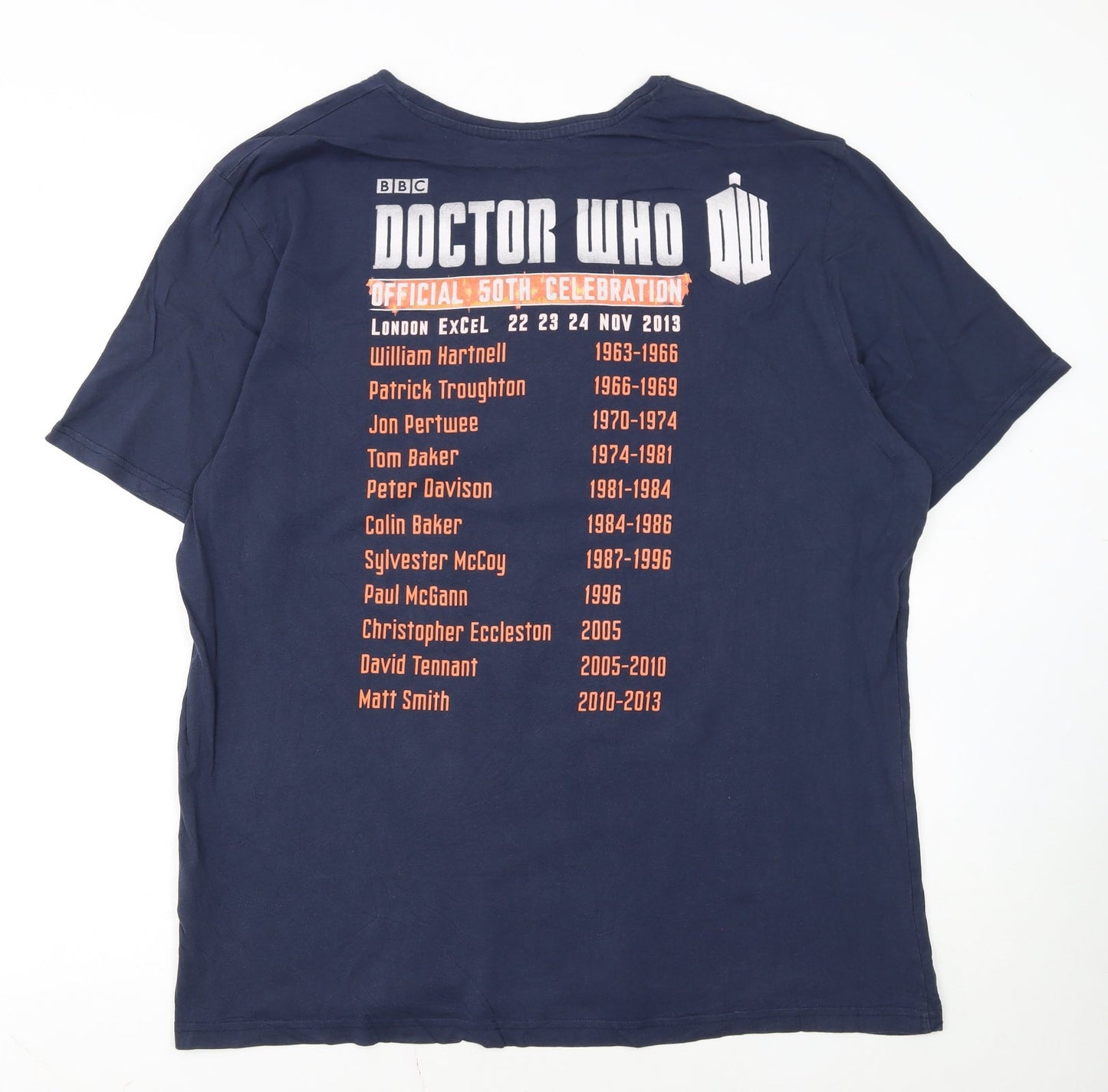 BBC Doctor Who Men's Navy 50th Anniversary XL T-Shirt