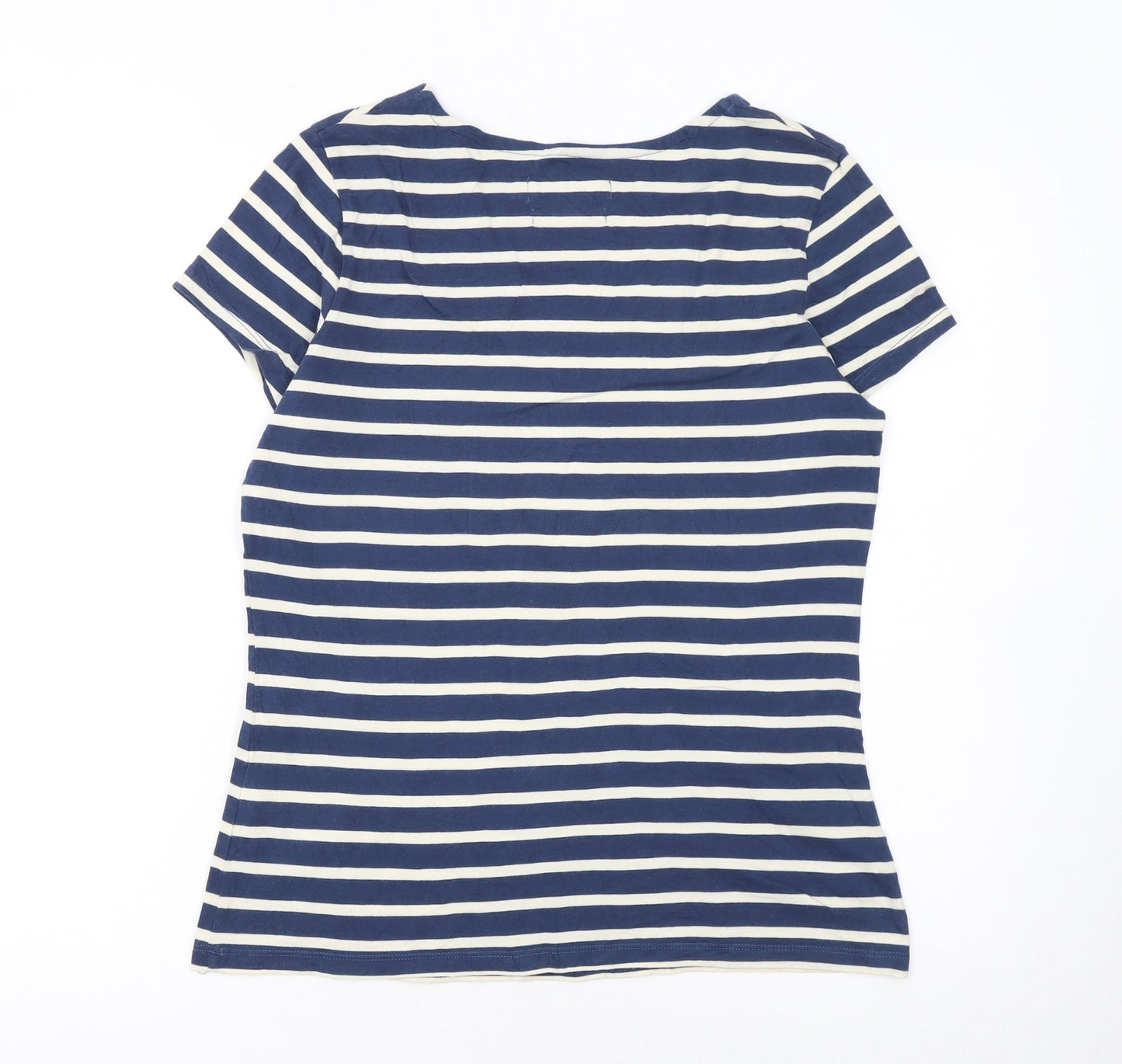 Seasalt Cornwall Womens Blue Striped Organic Cotton T-Shirt UK 12