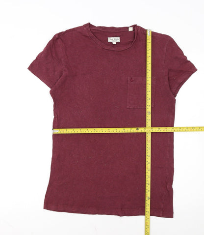Jack Wills Men's Burgundy Crew Neck Short Sleeve T-Shirt XS