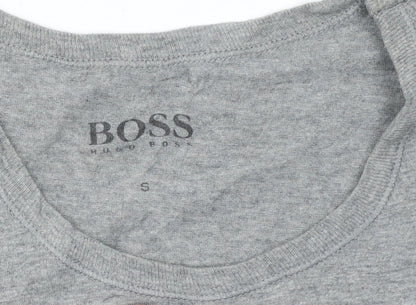 Hugo Boss Men's Grey Cotton Crew Neck Short Sleeve T-Shirt Size S