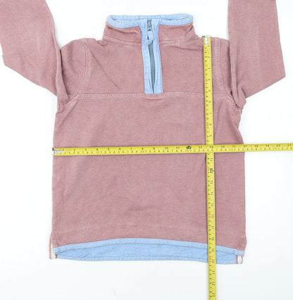 FatFace Girls Pink Half Zip Sweatshirt 10-11 Years Cotton Casual Top