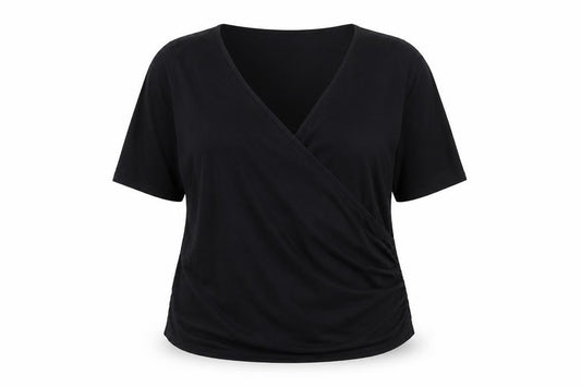 Dorothy Perkins Women's Black Wrap Jersey Blouse UK 16