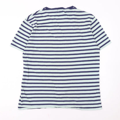 Ralph Lauren Men's Blue Striped Cotton Slim Fit T-Shirt Size L