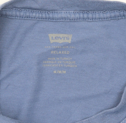 Levi's Men's Blue Relaxed Fit Logo Crew Neck Short Sleeve T-Shirt Size M