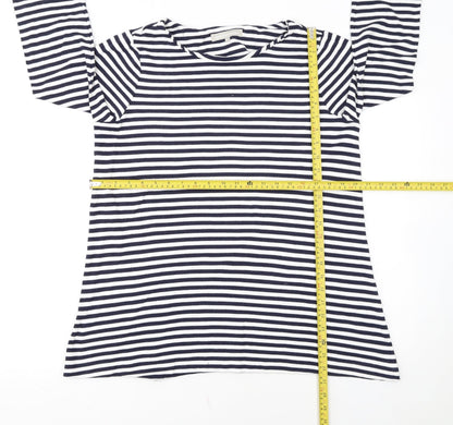 Fenn Wright Manson Women Navy White Stripe Tunic L Cotton Top