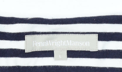 Fenn Wright Manson Women Navy White Stripe Tunic L Cotton Top