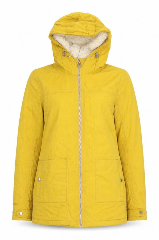 Regatta Women's Yellow Hooded Parka Jacket Size 10 Lined Waterproof Coat