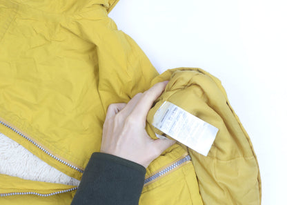 Regatta Women's Yellow Hooded Parka Jacket Size 10 Lined Waterproof Coat