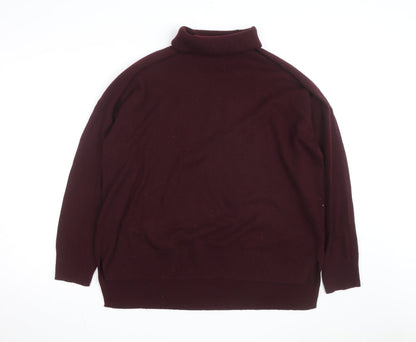 Whistles Mens Red Roll Neck Wool Cashmere Jumper Size L
