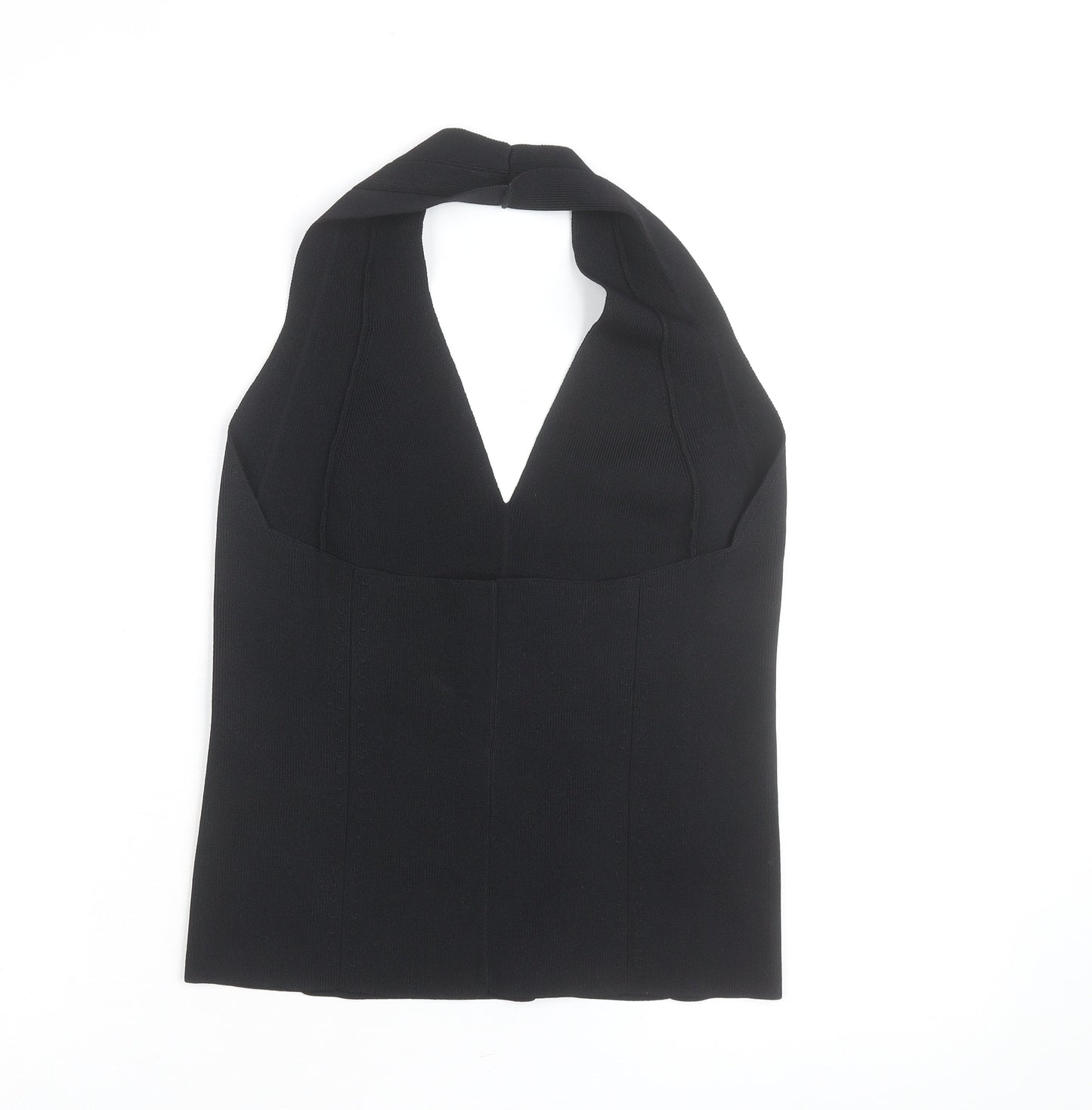 Reiss Women’s Black Halter Neck Knit Camisole Tank Top L