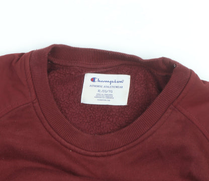 Champion Men's Red XL Pullover Sweatshirt Crew Neck Logo Fleece