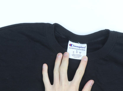 Champion Men’s Black USF Crew Neck Sweatshirt L Pullover Logo