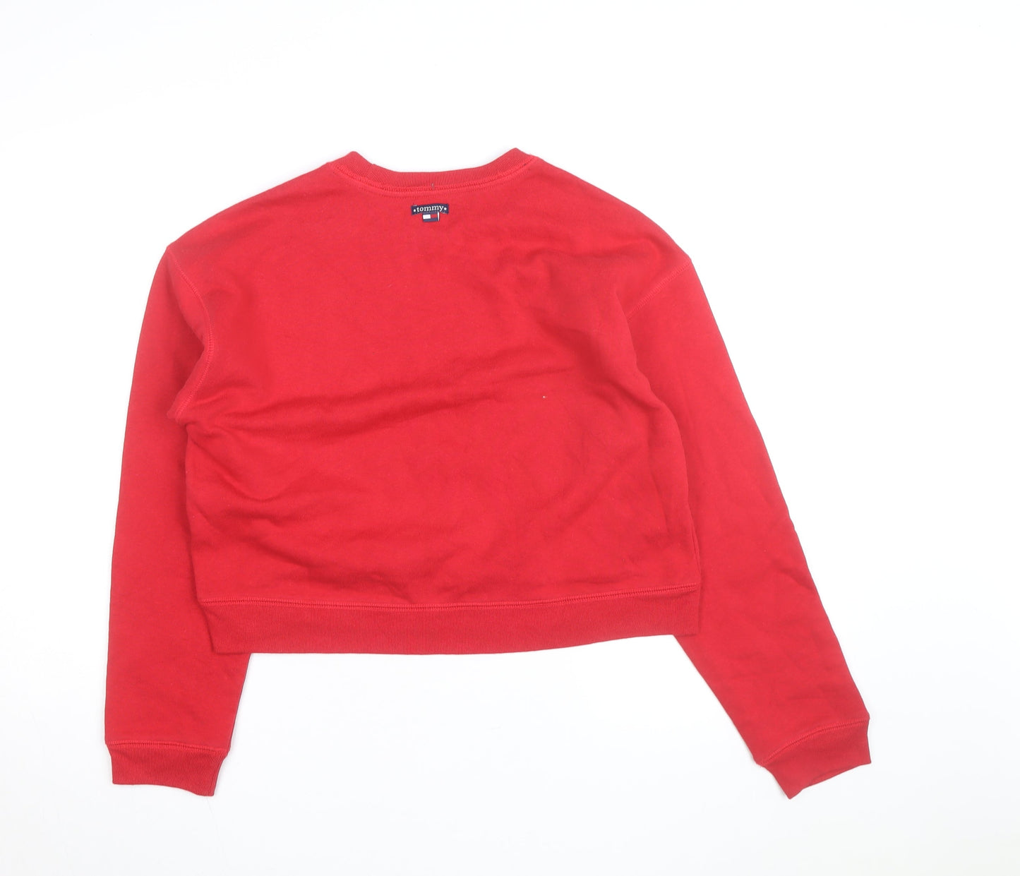 Tommy Jeans Girls Red Embroidered Logo Pullover Sweatshirt Size S