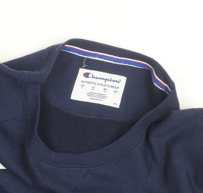 Champion Men's Navy Blue Crew Neck Sweatshirt Size S Cotton Blend