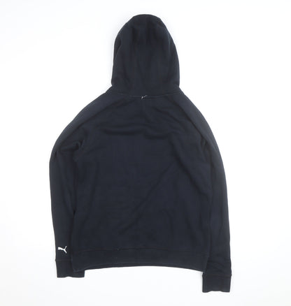 Puma Mens Black Pullover Hoodie L Logo Graphic Athletic Sweatshirt