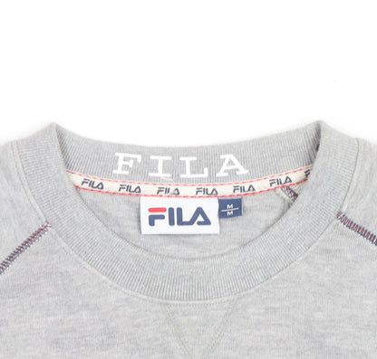 Fila Men's Grey Logo Crew Neck Pullover Sweatshirt M