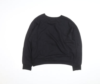 Jordache Vintage Men's Black L Pullover Sweatshirt Space Graphic Print