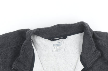 Puma Men's Grey Full Zip Sweatshirt M Regular Fit Fleece