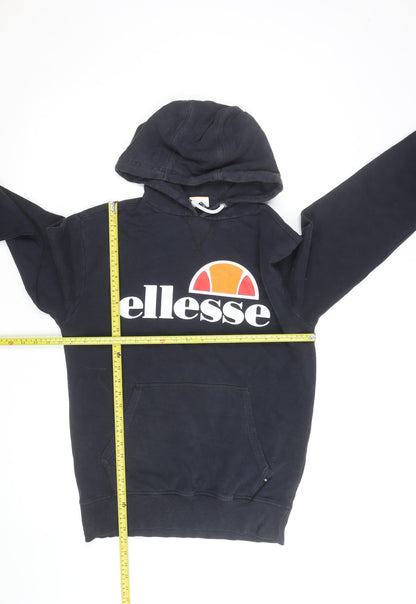 Ellesse Mens Blue Pullover Hoodie L Logo Fleece Sweatshirt