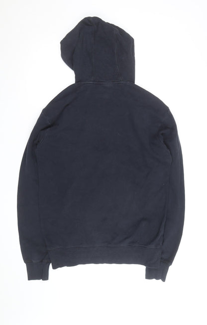 Ellesse Mens Blue Pullover Hoodie L Logo Fleece Sweatshirt
