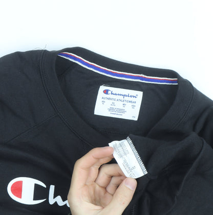 Champion Mens Black XL Crew Neck Pullover Sweatshirt