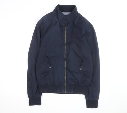 Cedar Wood State Men's Blue Bomber Jacket M Full Zip Cotton Blend