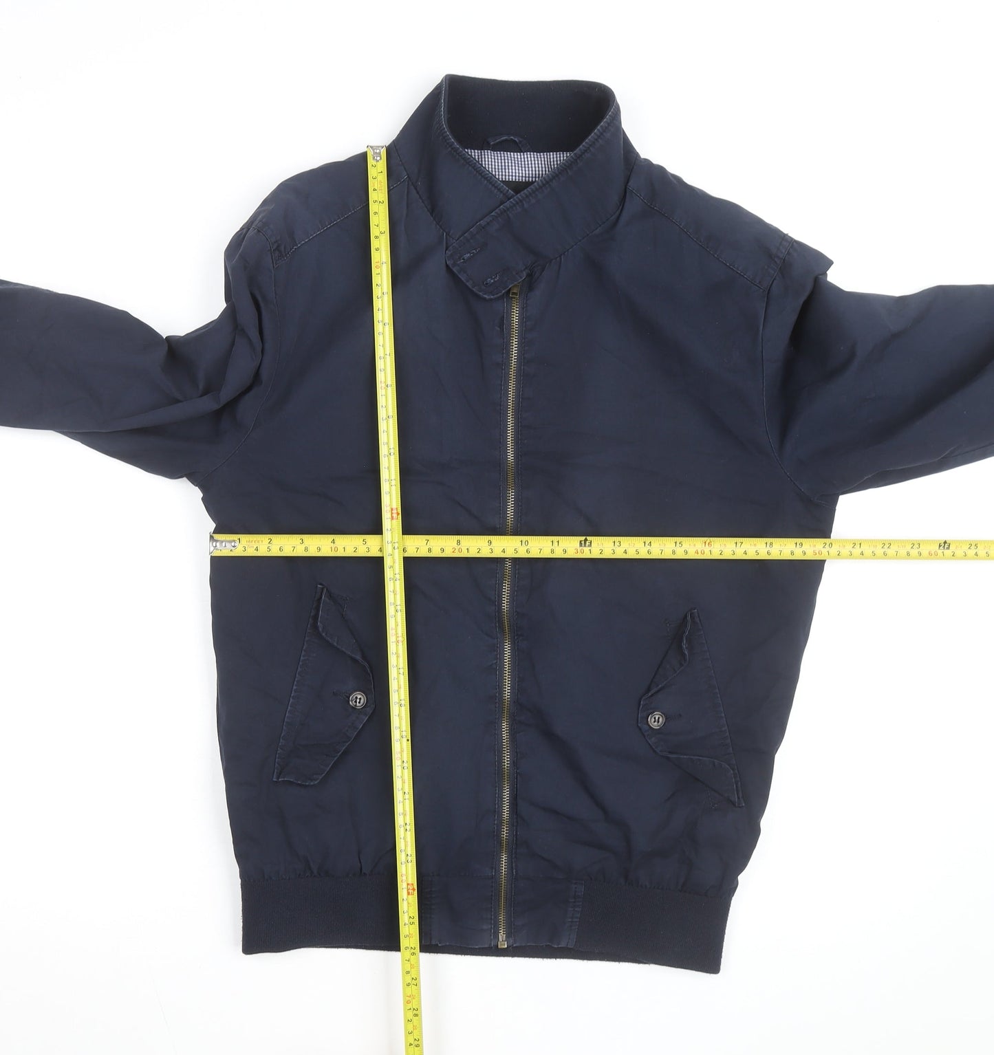 Cedar Wood State Men's Blue Bomber Jacket M Full Zip Cotton Blend
