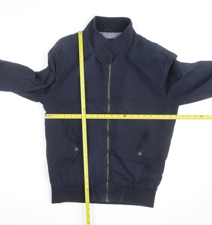 Cedar Wood State Men's Blue Bomber Jacket M Full Zip Cotton Blend