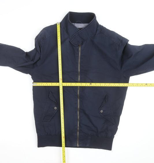 Cedar Wood State Men's Blue Bomber Jacket M Full Zip Cotton Blend