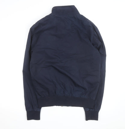 Cedar Wood State Men's Blue Bomber Jacket M Full Zip Cotton Blend