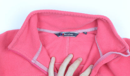 Berghaus Women Pink Fleece Full Zip Jacket Size 12 Lightweight Outdoor